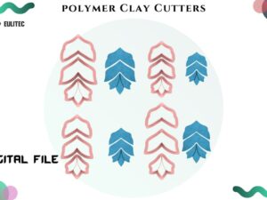 Polymer Clay Cutter *4 size/ leaf and flower/ leaf/Digital .STL File