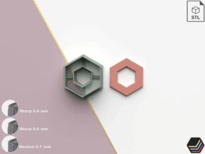Polymer Clay Cutters HeX 001 | 9 Size 3 Cutter Versions | Digital Files for 3D Printing