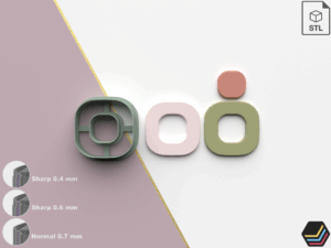 Polymer Clay Cutters Square 60s | 7 Size 3 Cutter Versions | Digital Files for 3D Printing