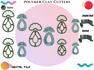 Polymer Clay Cutters Flower Shaped | 5 Size 2 Cutter Versions | Digital Files for 3D Printing