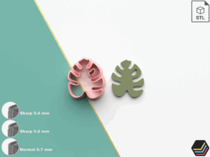 Polymer clay cutter Monstera/ Digital Download .STL  * 6 sizes