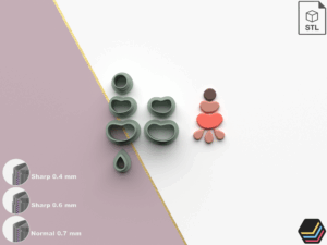 Polymer Clay Cutters Organic Shape 03 | 5 Size 3 Cutter Versions | Digital Files for 3D Printing