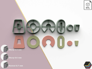 Polymer Clay Cutters Geometry Set | 9 Size 3 Cutter Versions | Digital Files for 3D Printing