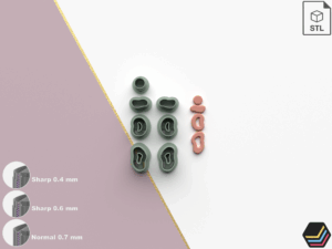 Polymer Clay Cutters Organic Shape 06 | 7 Size 3 Cutter Versions | Digital Files for 3D Printing