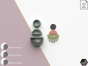 Polymer Clay Cutters Geo Sunrise | 5 Size 3 Cutter Versions | Digital Files for 3D Printing