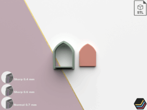 Polymer Clay Cutters Gothic Arch | 7 Size 3 Cutter Versions | Digital Files for 3D Printing