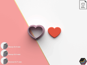Polymer Clay Cutters Heart 001 | 10 Size 3 Cutter Versions | Digital Files for 3D Printing