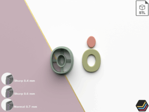 Polymer Clay Cutters Oval 002 | 9 Size 3 Cutter Versions | Digital Files for 3D Printing