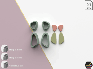 Polymer Clay Cutters Elegant Teardrop | 5 Size 3 Cutter Versions | Digital Files for 3D Printing