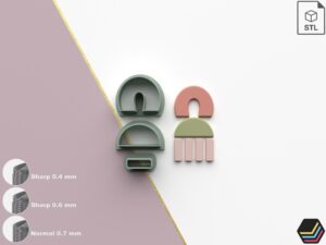 Polymer Clay Cutters Pendant Geo | 5 Size 3 Cutter Versions | Digital Files for 3D Printing