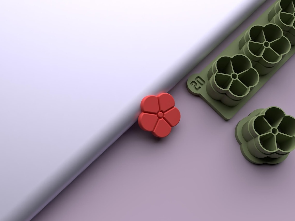 Digital .STL Polymer Clay Cutter Guide Flower *5 Size 3 Version /File For Use In A 3D Printer - Image 3