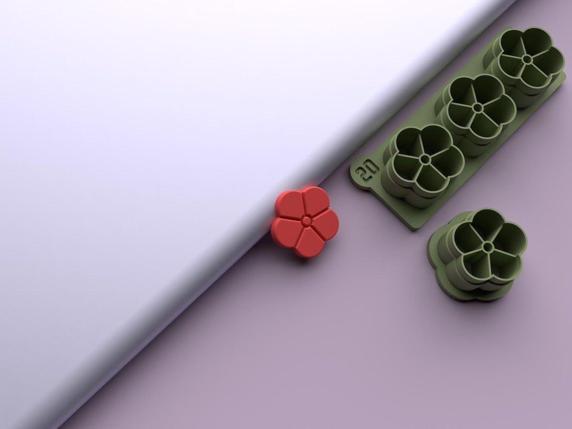 Digital .STL Polymer Clay Cutter Guide Flower *5 Size 3 Version /File For Use In A 3D Printer - Image 5
