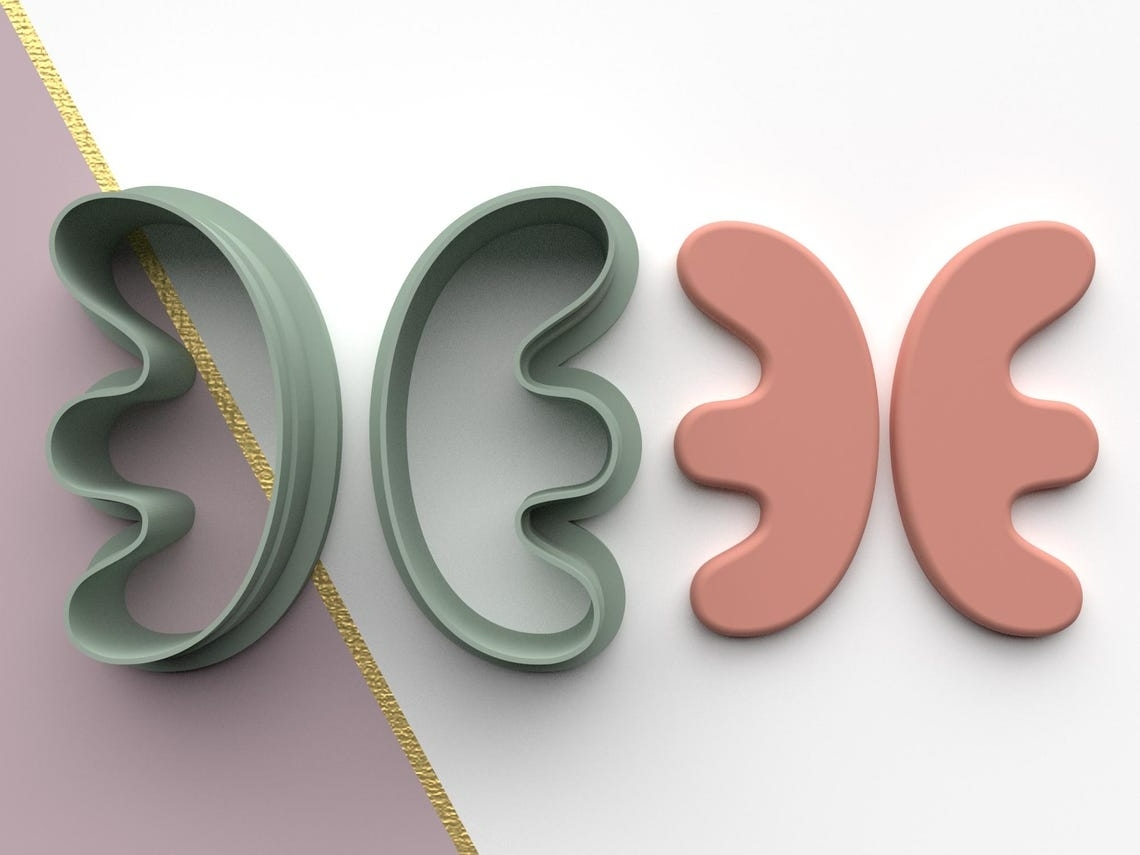 Polymer Clay Cutters Organic Shape 07 | 7 Size 3 Cutter Versions | Digital Files for 3D Printing - Image 2