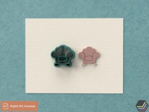 Polymer Clay Cutter Fantasy sofa | 7 Sizes | 3 Versions cut | Digital STL for 3D Printing