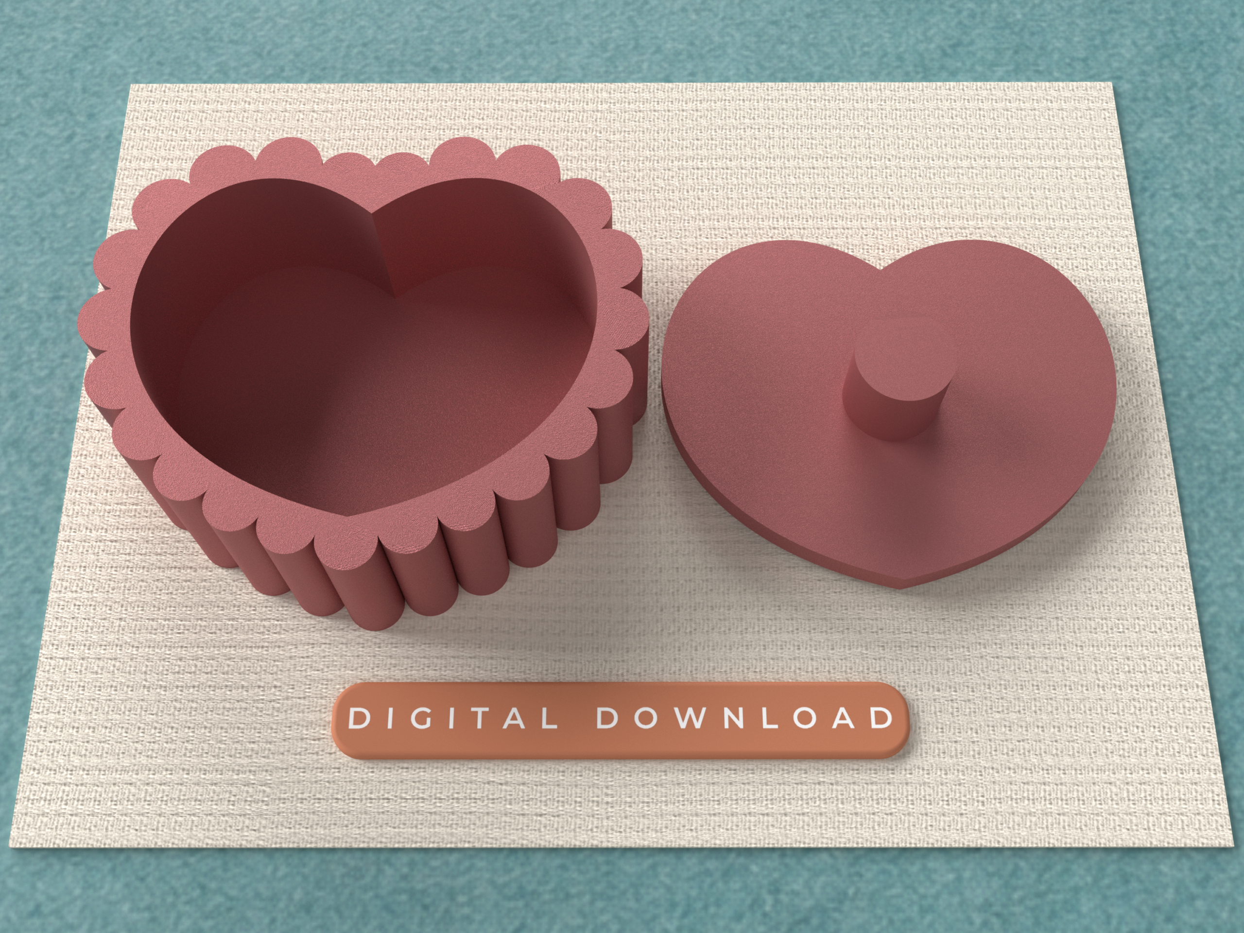 Heart Container – Digital STL File for 3D Printing - Image 3