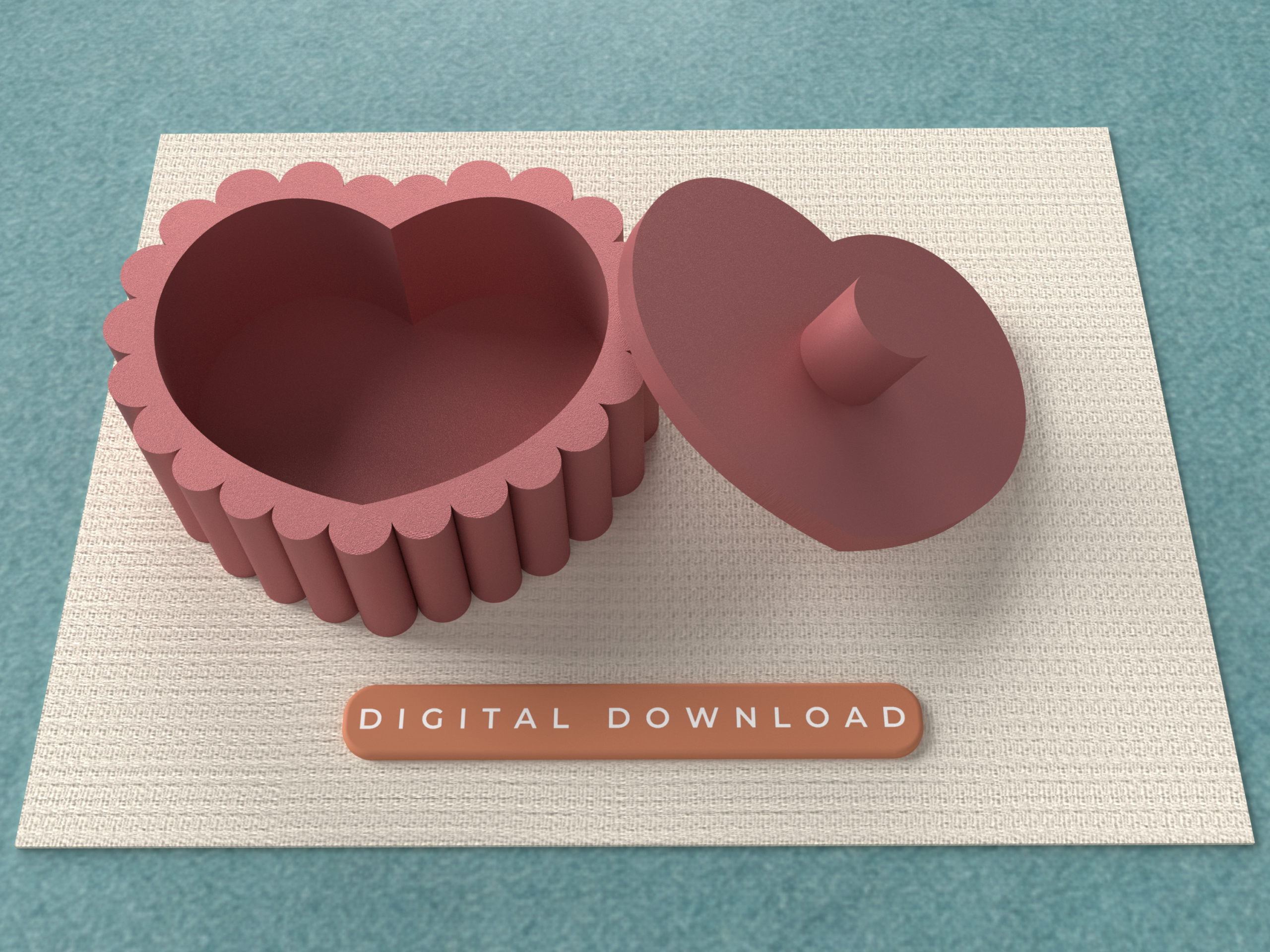 Heart Container – Digital STL File for 3D Printing - Image 2