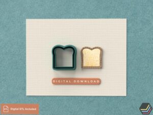 Polymer Clay Cutter Bread Slices | 5 Sizes |3 Versions cut | Digital STL for 3D Printing