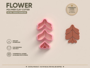 Polymer Clay Cutter STL 3D Printable | Digital File &acirc; Flower EC 100