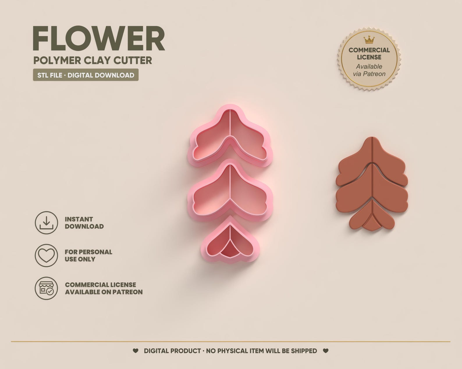 Polymer Clay Cutter STL 3D Printable | Digital File – Flower EC 100