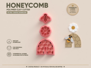 Polymer Clay Cutter STL 3D Printable | Digital File &acirc; Honeycomb EC 104