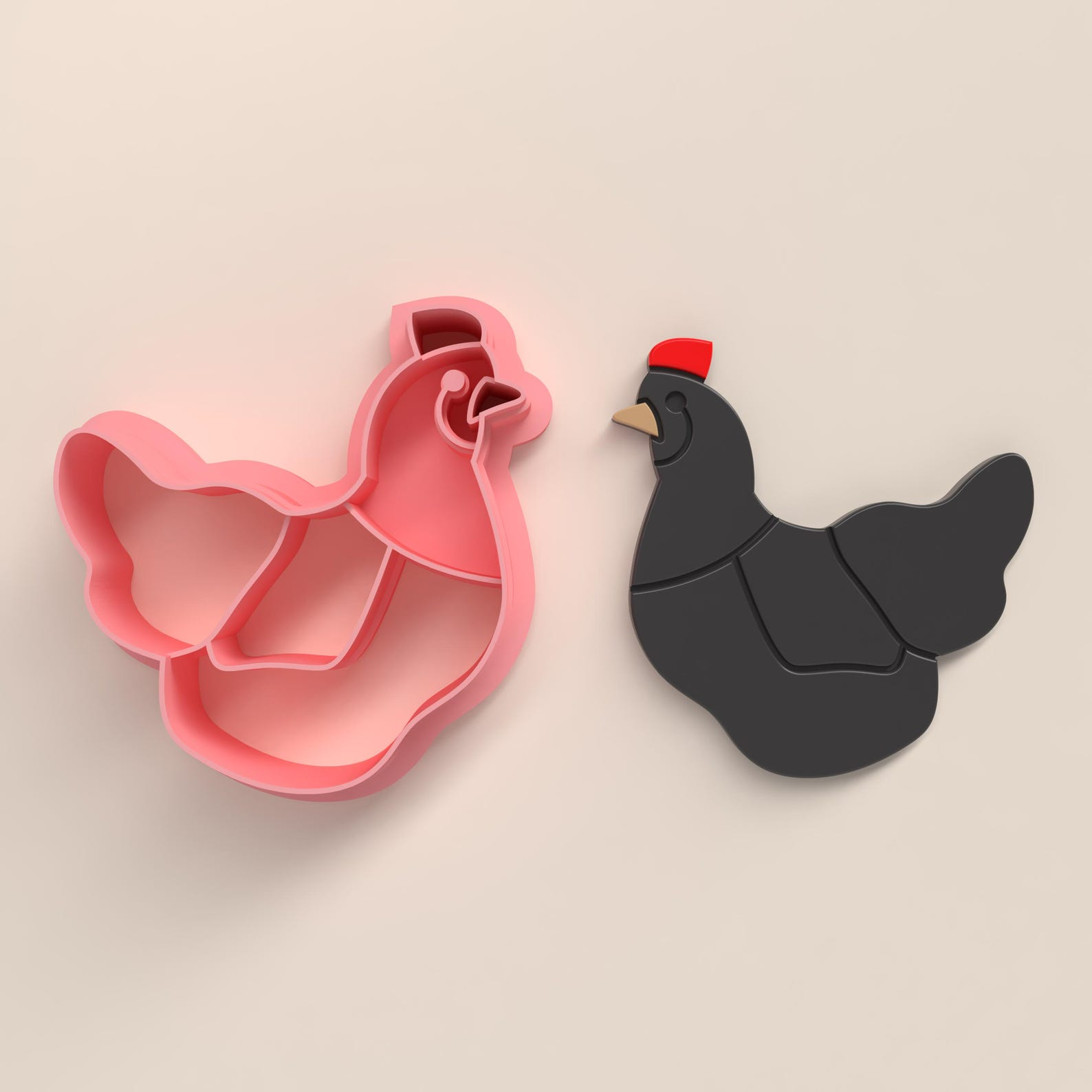 Polymer Clay Cutter STL 3D Printable | Digital File – Chicken EC 102 - Image 2