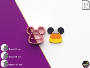 Polymer Clay Cutter Mouse Candy *6 Size *3 Cut Version | Halloween Cutter | STL file for 3D printing